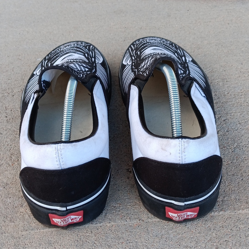 Vans Rare Slip On Sneakers Print Canvas Shoes Mens Size 13 - Picture 4 of 9